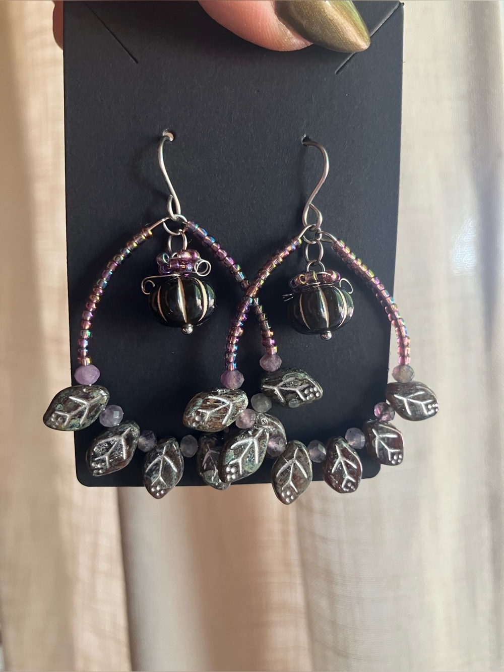 Pumpkin & Amethyst Earrings